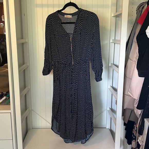 Blue polka dot 3/4 sleeve dress - Picture 1 of 2